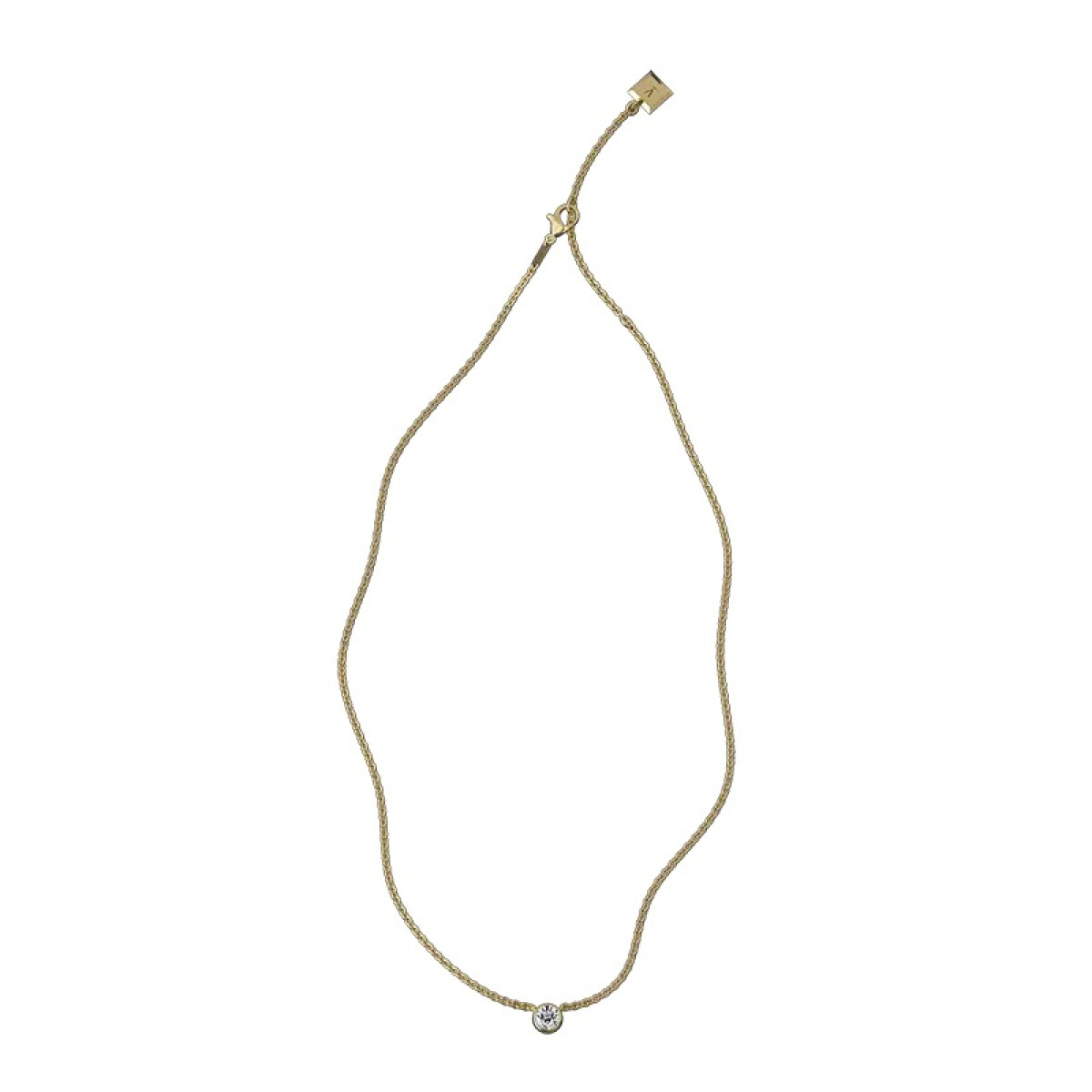 18-karaat Gouden Delve ketting 004 met ronde lab grown diamanten hanger 0.50 crt - Lengte 42.5-45-47.5 cm