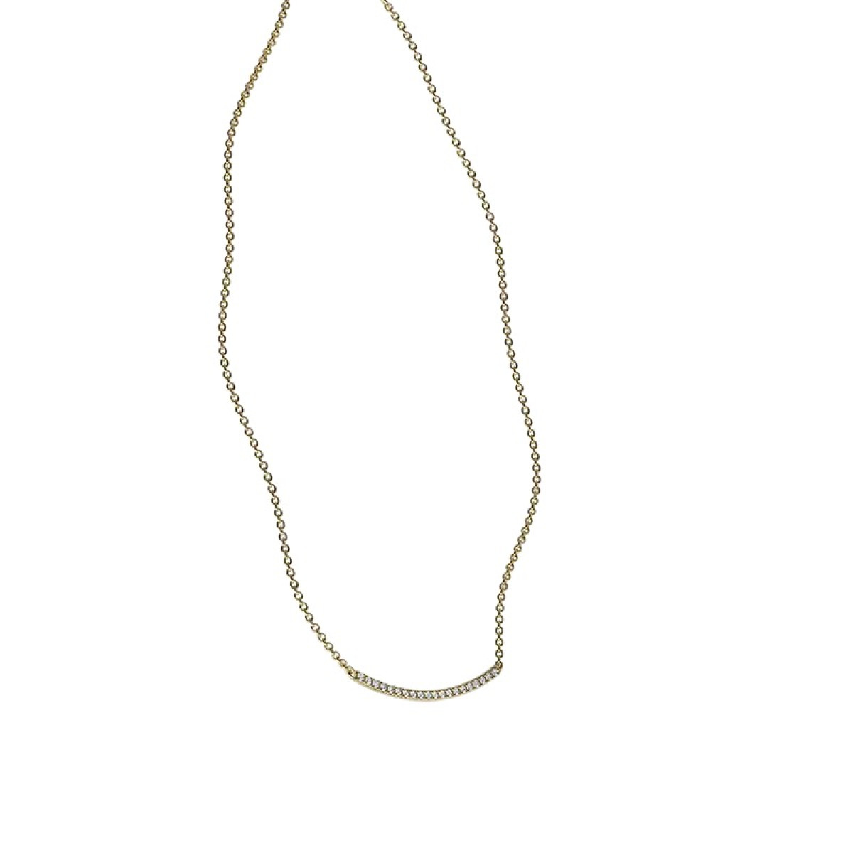 18-karaat Gouden Delve ketting 005 met bar hanger en lab grown diamanten 0.4 crt - Lengte 42.5-45-47.5 cm
