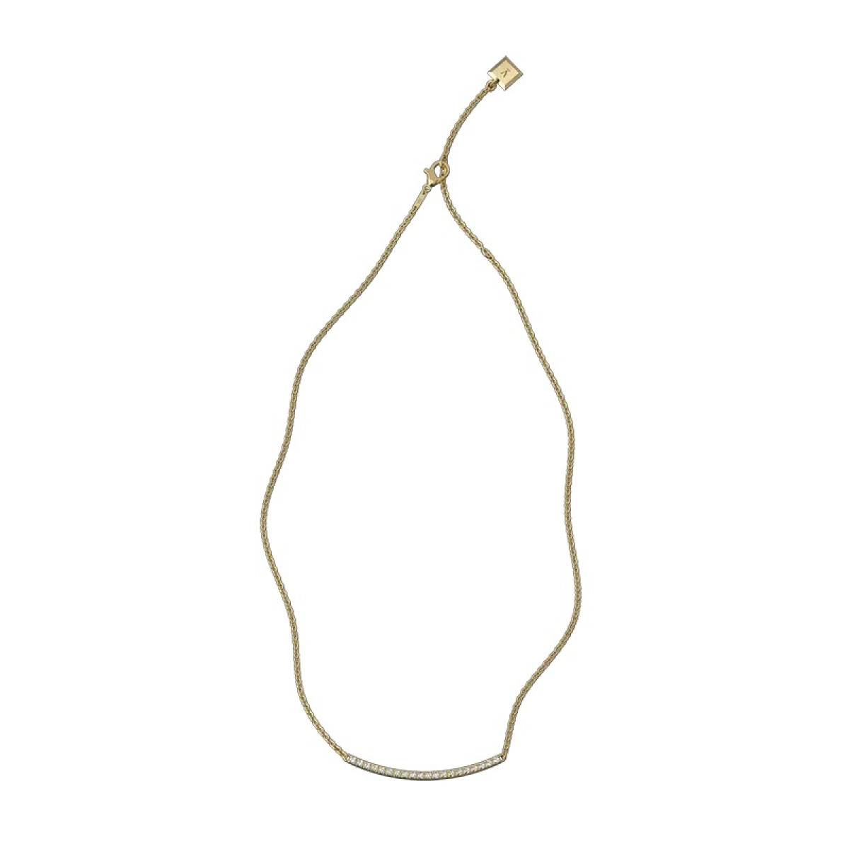 18-karaat Gouden Delve ketting 005 met bar hanger en lab grown diamanten 0.4 crt - Lengte 42.5-45-47.5 cm
