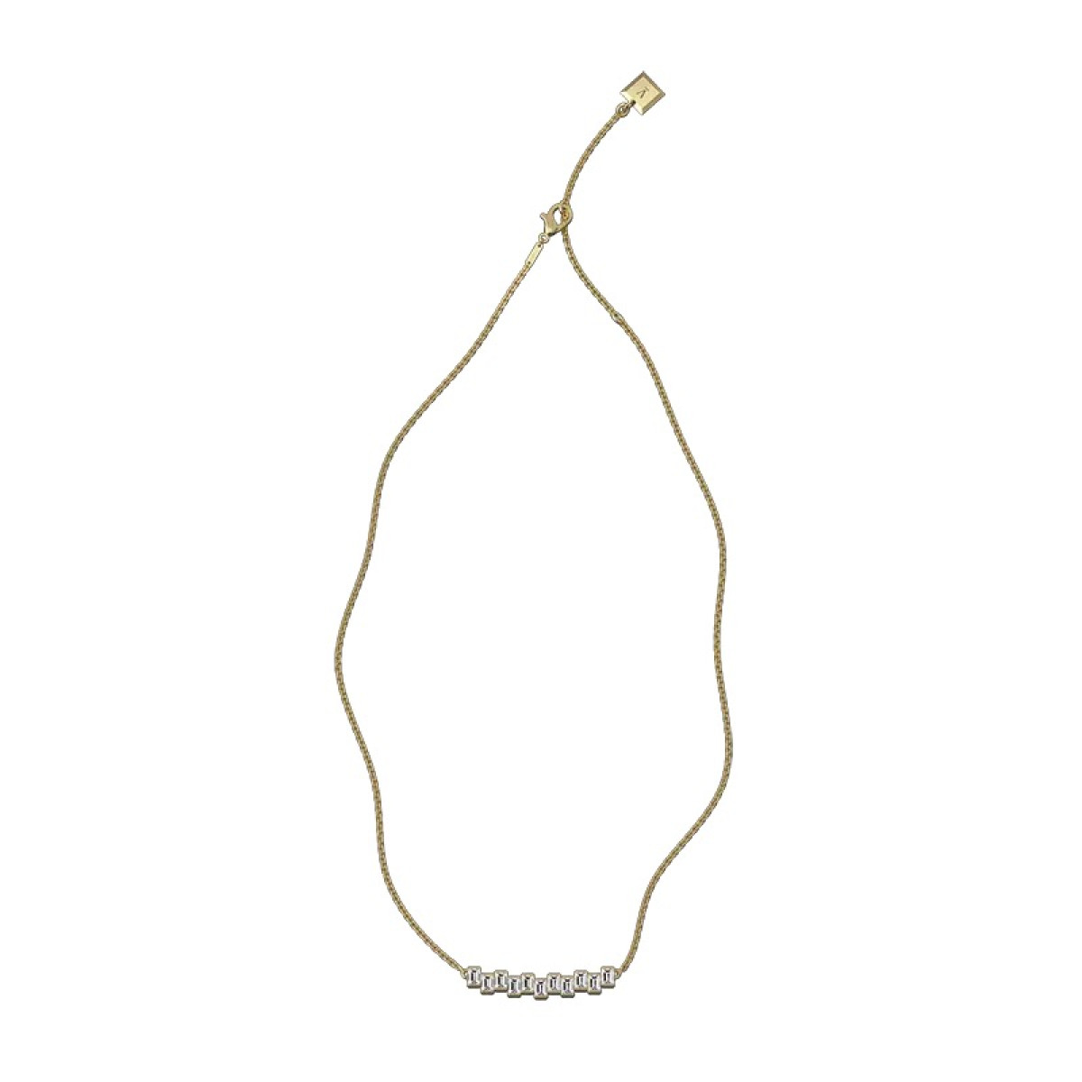 18-karaat Gouden Delve ketting 006 met lab grown emerald geslepen diamanten 1.65 crt - Lengte 42.5-45-47.5 cm