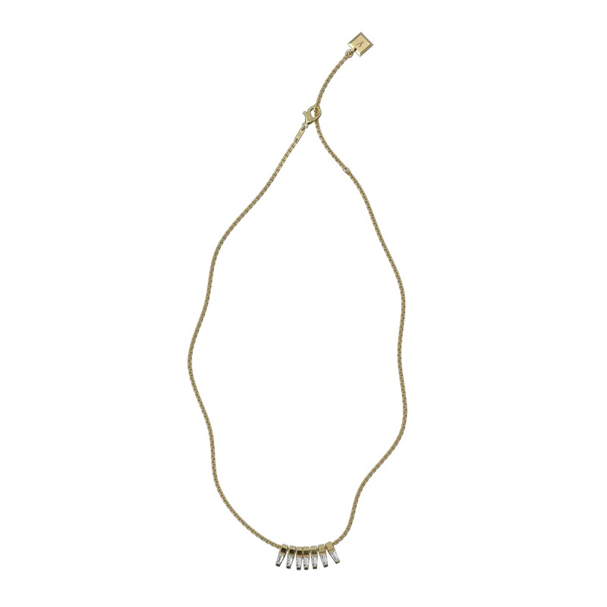 18-karaat Gouden Delve ketting 007 met lab grown baguette geslepen diamanten 0.84 crt - Lengte 42.5-45-47.5 cm