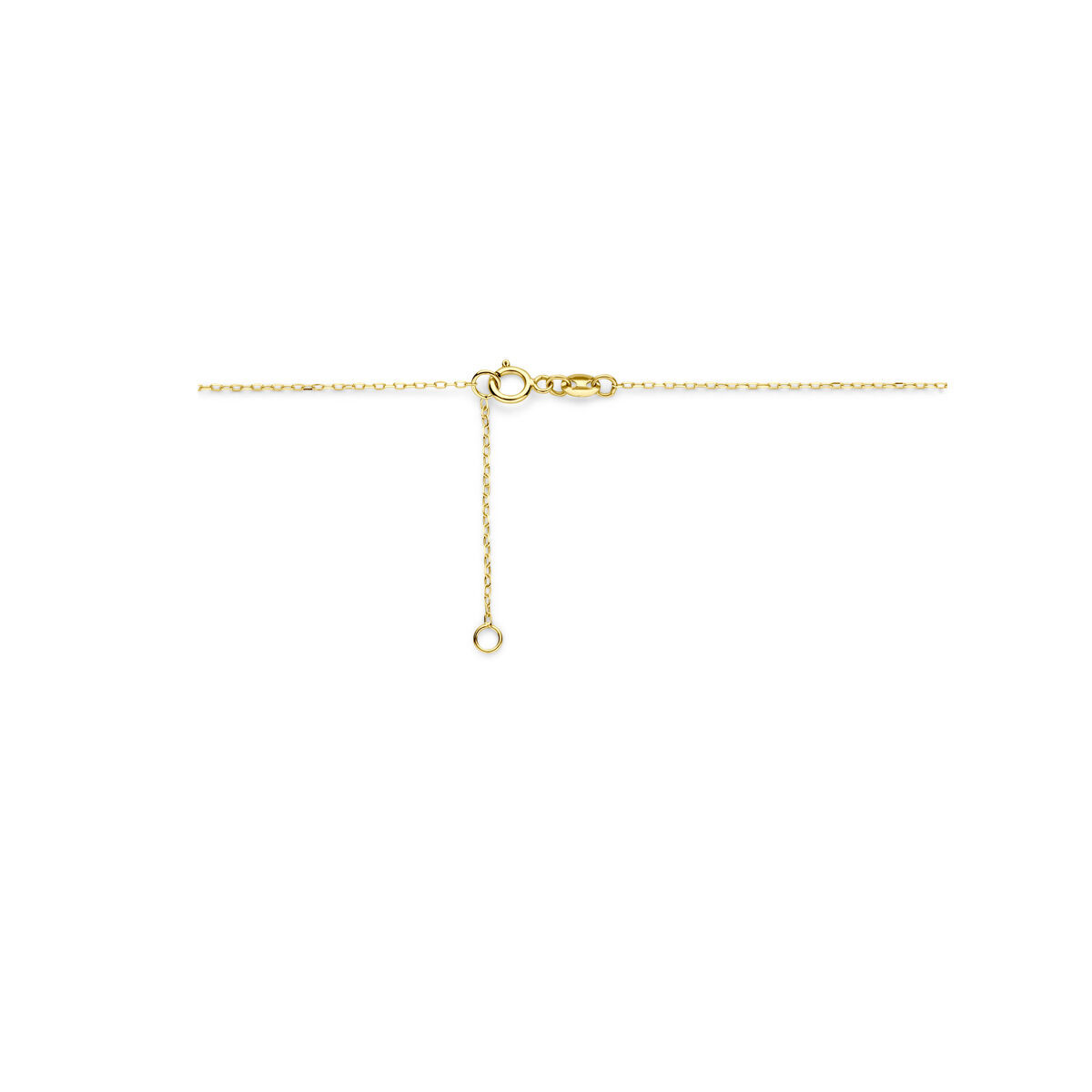 18-karaat gouden ketting met diamanten hanger 0.14 crt - Lengte 42, 45 cm