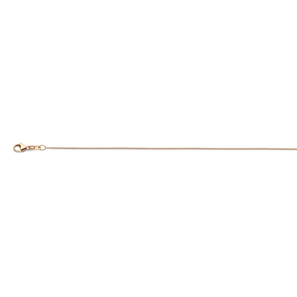 18-karaat roségouden schakelketting gourmet 1 mm - Lengte 41-43-45 cm