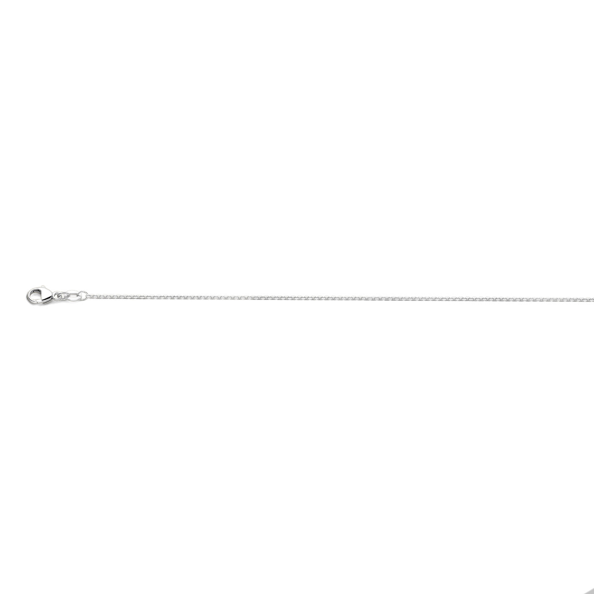 18-karaat witgouden schakelketting anker 1.1 mm - Lengte 41-43-45-cm