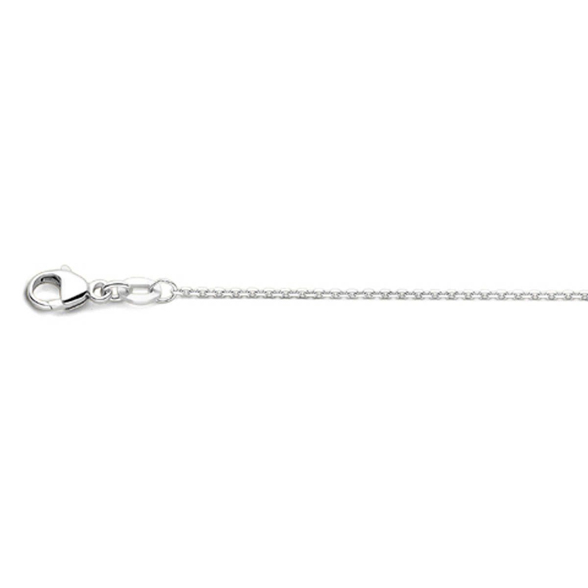 18-karaat witgouden schakelketting anker 1.1 mm - Lengte 41-43-45-cm