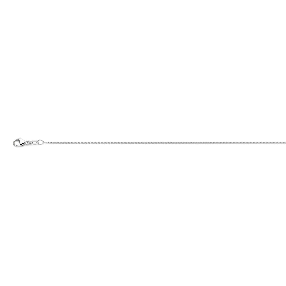 18-karaat witgouden schakelketting gourmet 1 mm - Lenge 41-43-45 cm