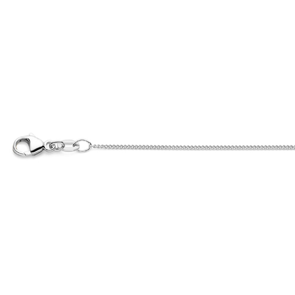 18-karaat witgouden schakelketting gourmet 1 mm - Lenge 41-43-45 cm