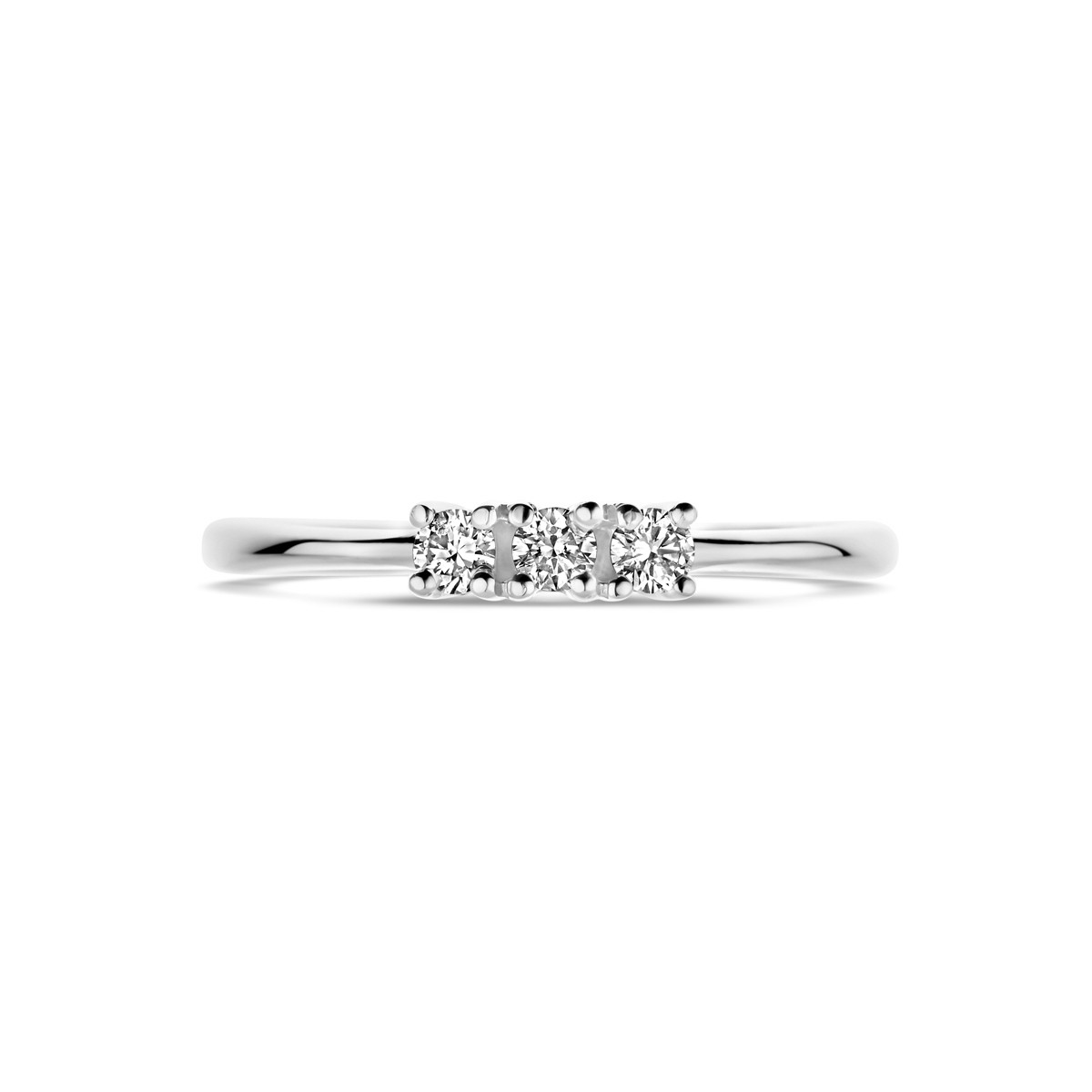 18-karaat witgouden trilogy ring met diamanten 0.12 crt 2.5 mm breed
