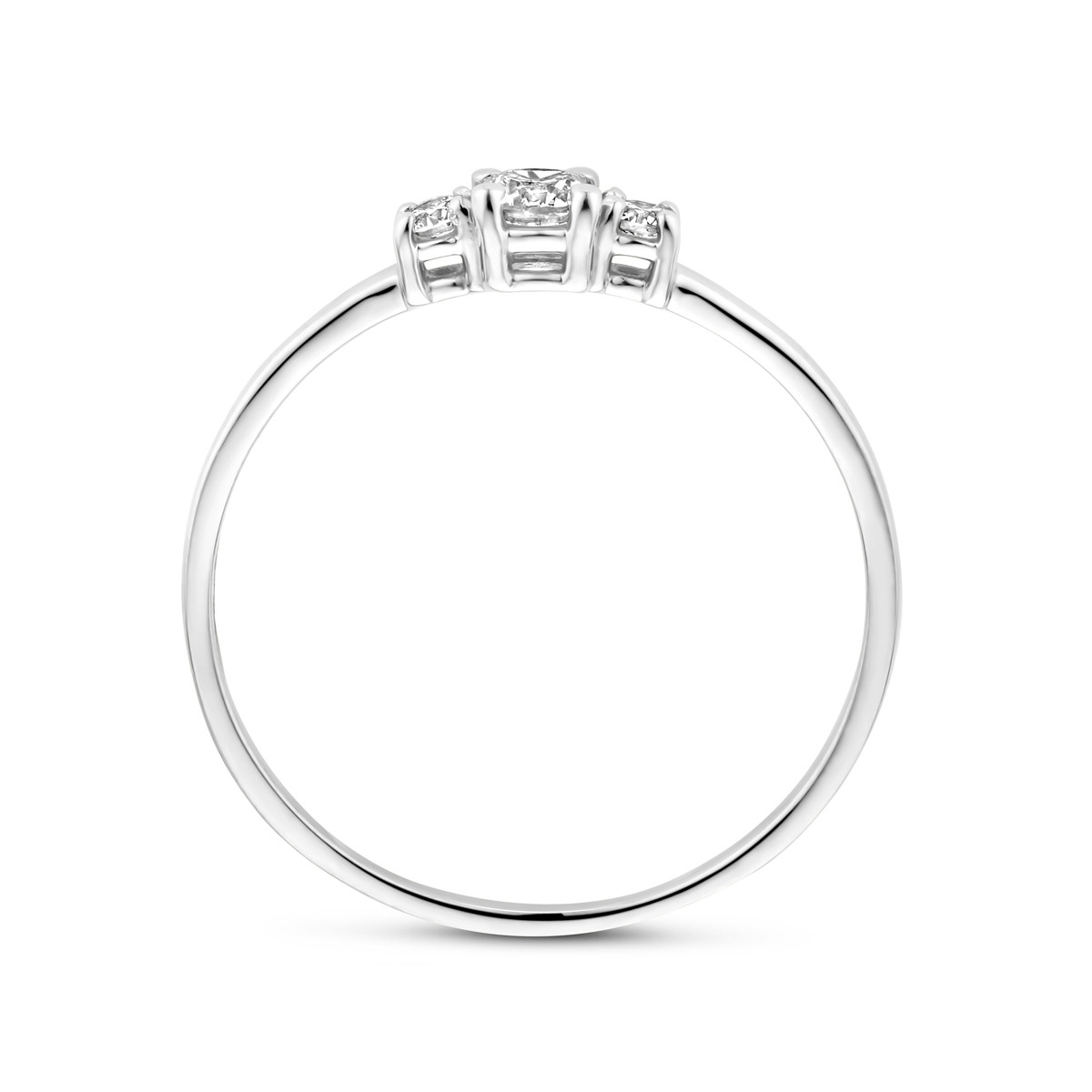 18-karaat witgouden trilogy ring met diamanten 0.14 crt 3 mm breed