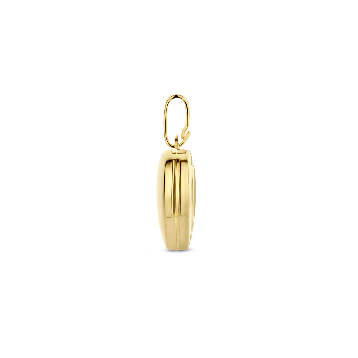 9-karaat goudkleurig hartjes medaillon 11 mm breed - Hoogte 10 mm