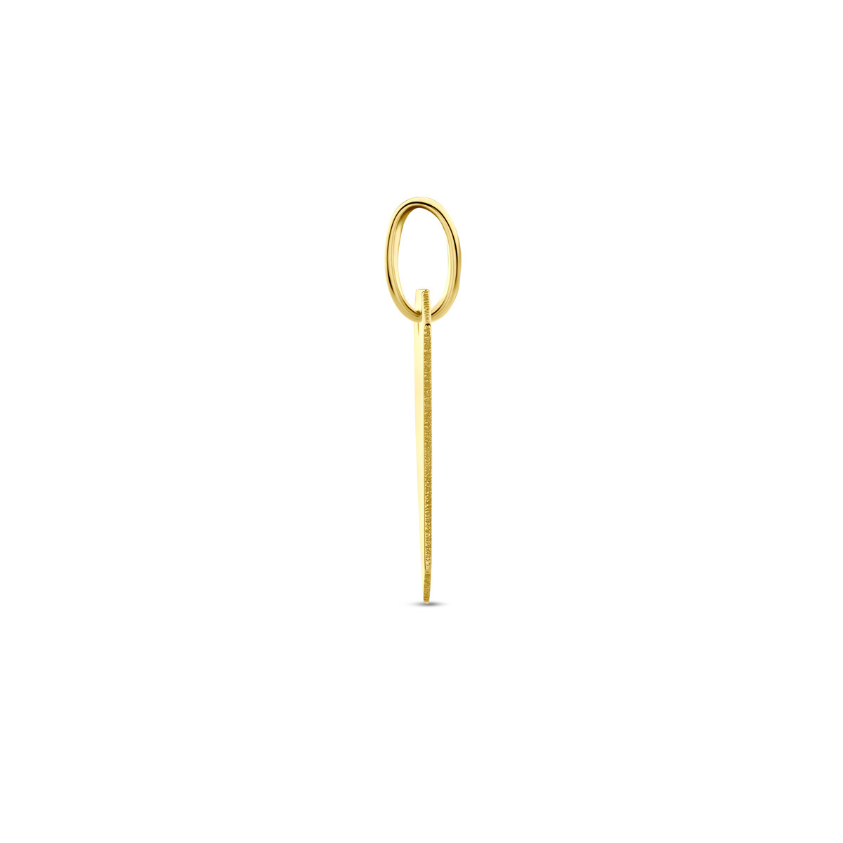 9-karaat goudkleurige graveerhanger met rechthoekige vorm 11 mm breed - Hoogte 20 mm