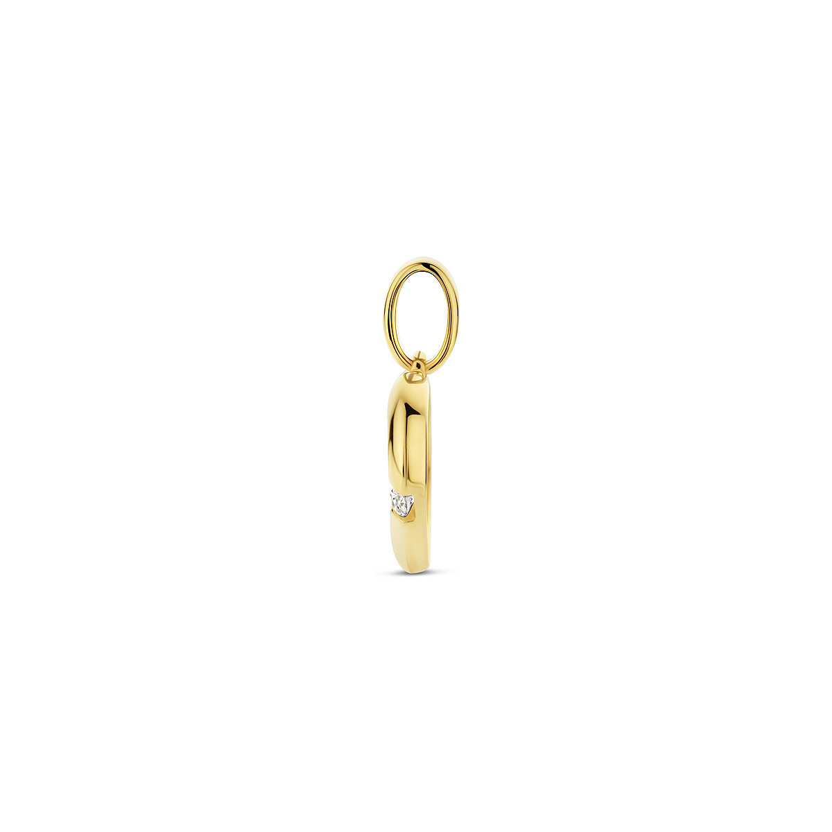 9-karaat goudkleurige hartjes hanger briljant geslepen zirkonia 11.5 mm breed - Hoogte 11 mm