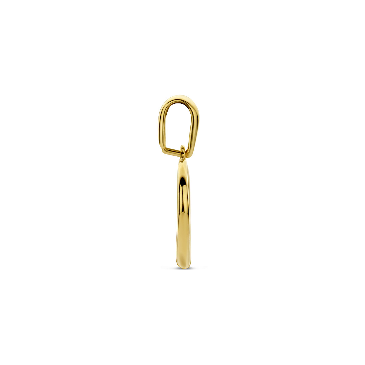 9-karaat goudkleurige hartjes hanger glanzend opengewerkt 10.5 mm breed - Hoogte 16 mm