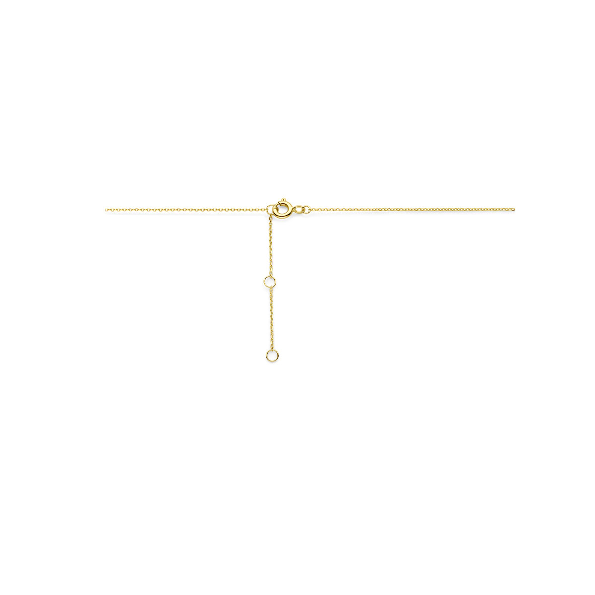 9-karaat goudkleurige ketting met open rondjes en zirkonia 0.8 mm breed - Lengte 40-42-44 cm