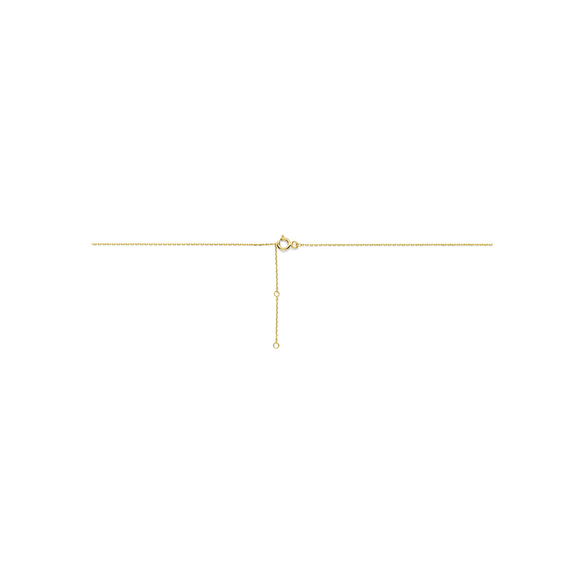 9-karaat goudkleurige ketting met ronde hanger glanzend 1 mm breed - Lengte 41-43-45 cm