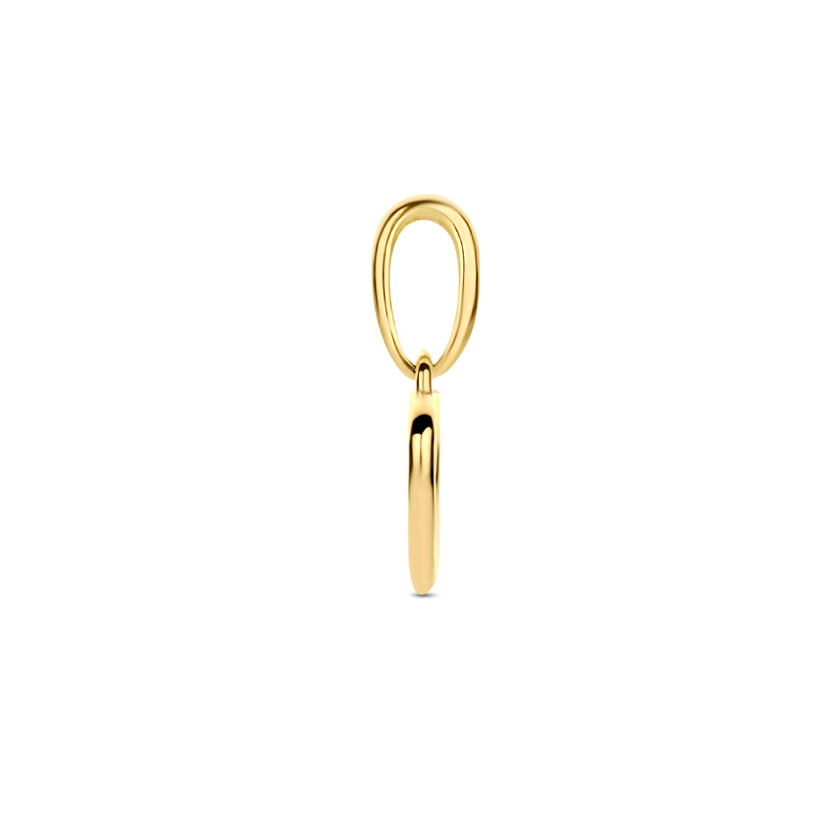 9-karaat goudkleurige open hartjes hanger 8 mm breed - Hoogte 12 mm