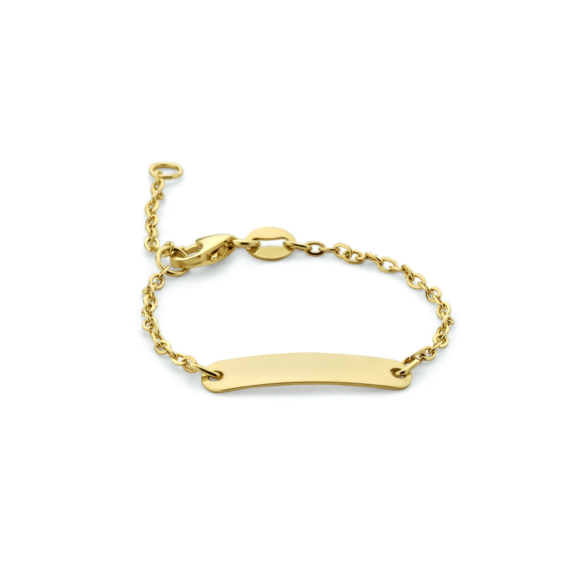 9-karaat kinder graveerarmband met plaat
