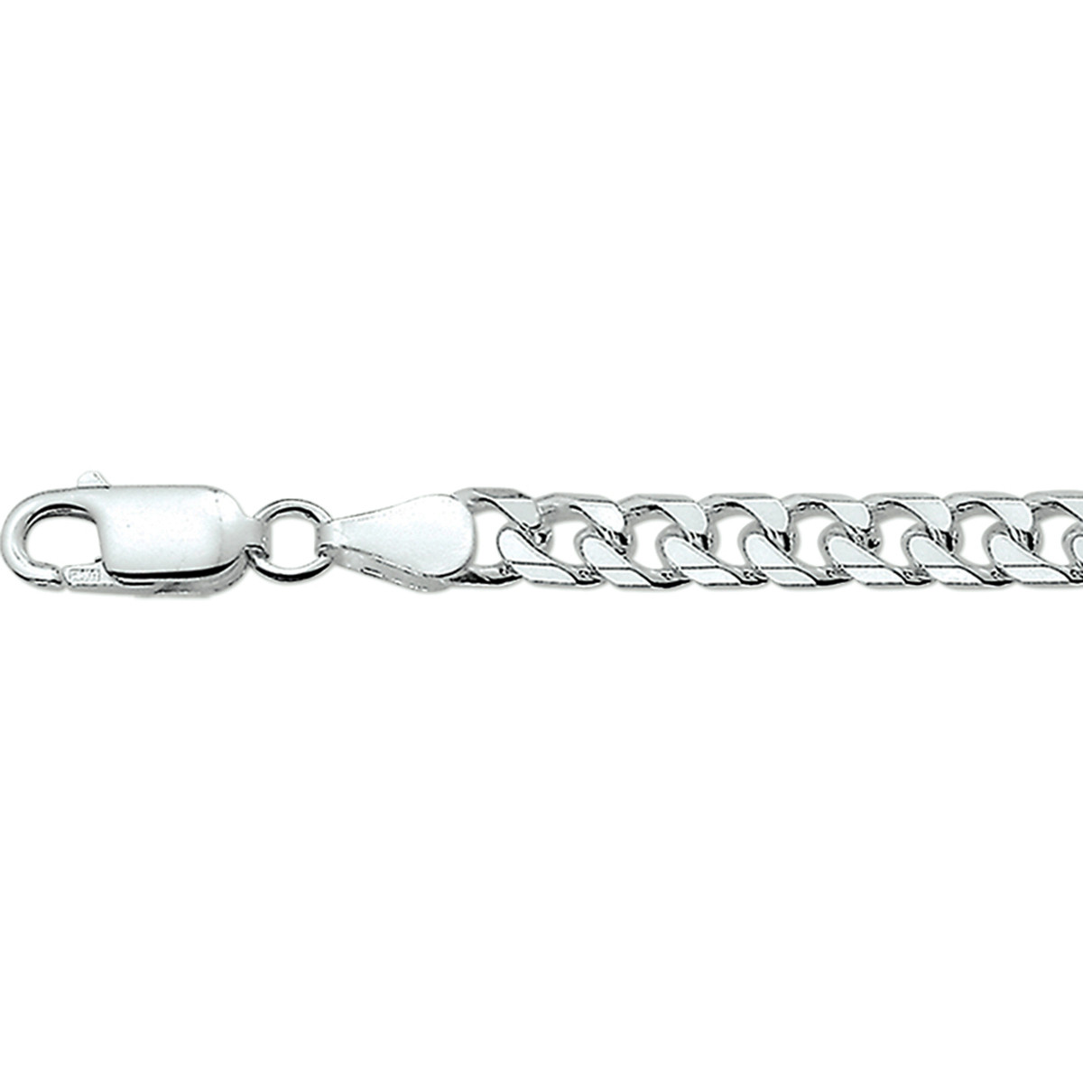 925 Sterling zilveren gourmet schakelarmband heren 6 mm breed - Lengte 21 cm