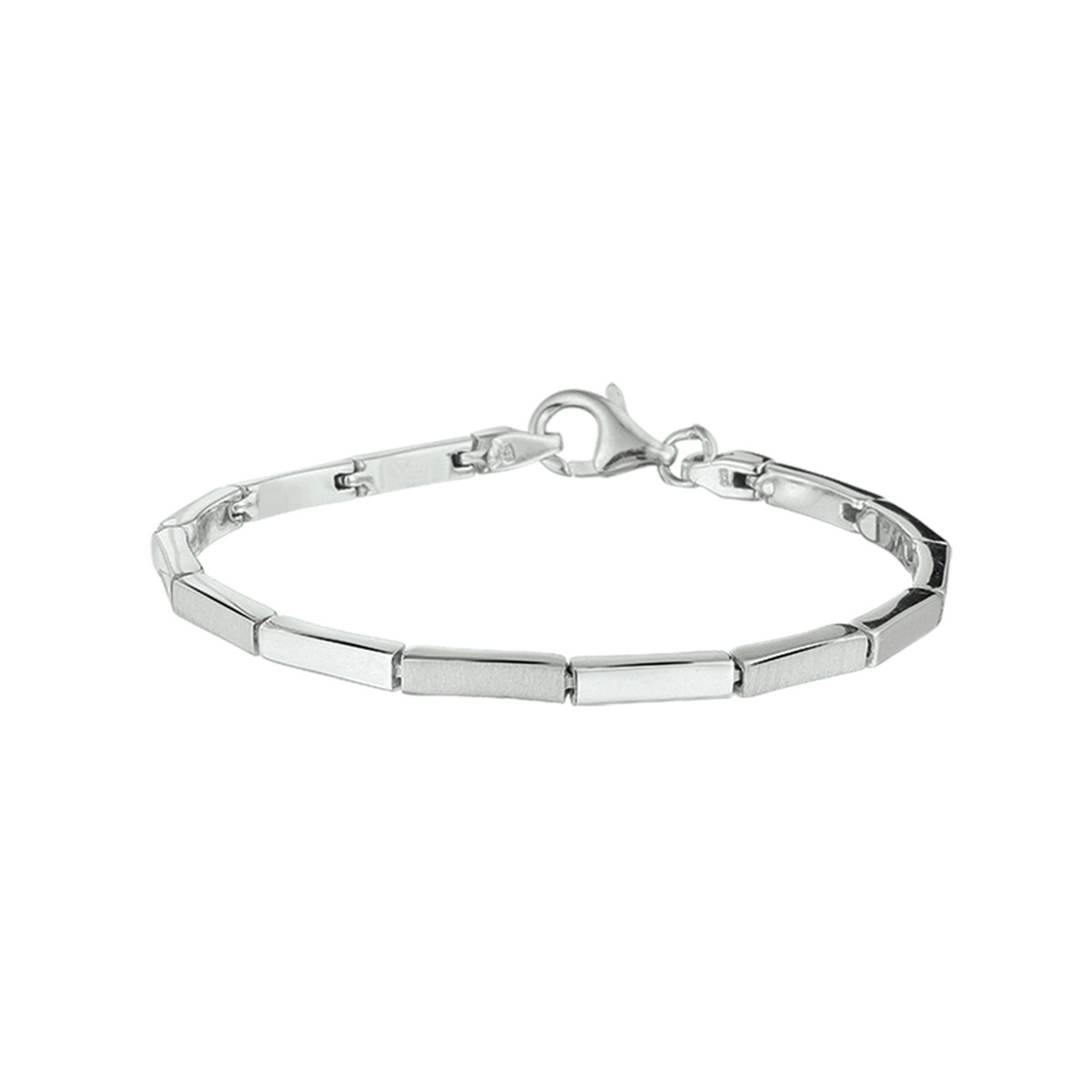 925 sterling zilveren schakelarmband met staafjes 2.8 mm breed - Lengte 19 cm
