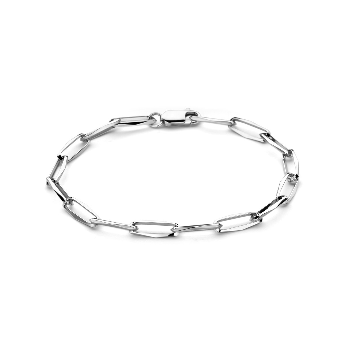 925 zilveren armband met gedraaide paperclip schakels 4.5 mm breed