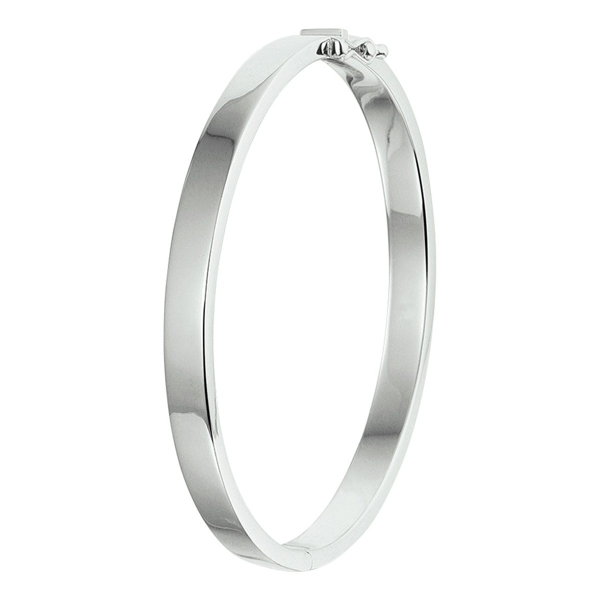 925 zilveren bangle gerodineerd glanzend afgewerkt 6 mm breed