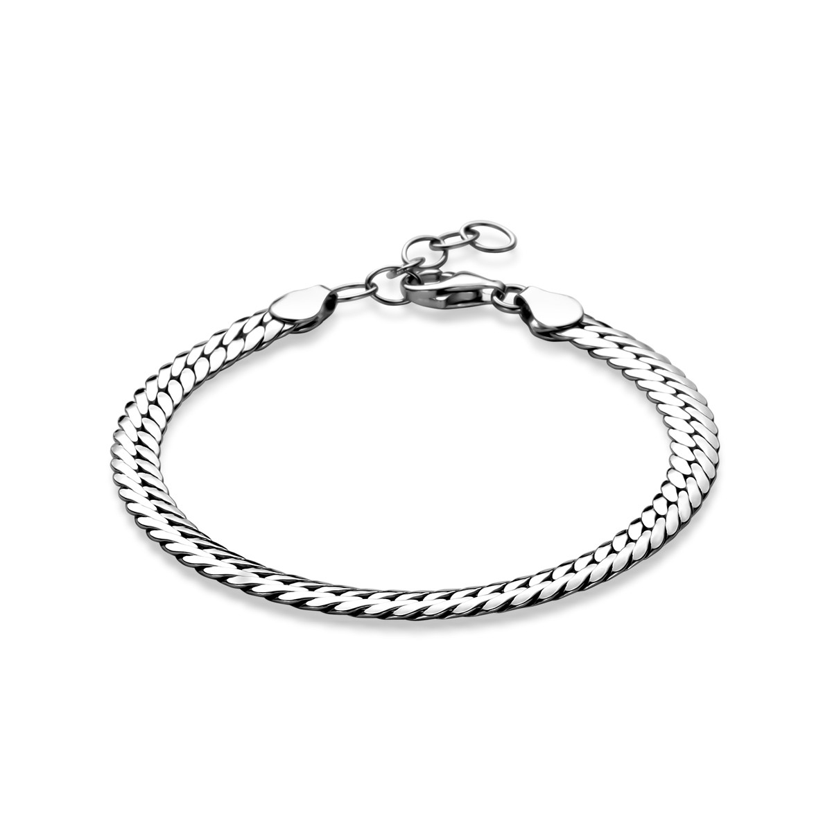 925 zilveren gourmet schakelarmband 5 mm breed - Lengte 17-20 cm