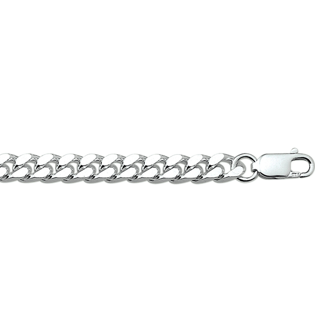 925 zilveren gourmet schakelarmband voor heren 7 mm breed - Lengte 21 cm