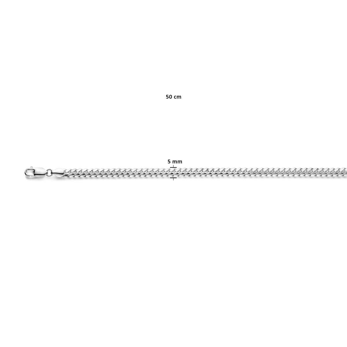 925 zilveren gourmetketting 5 mm breed