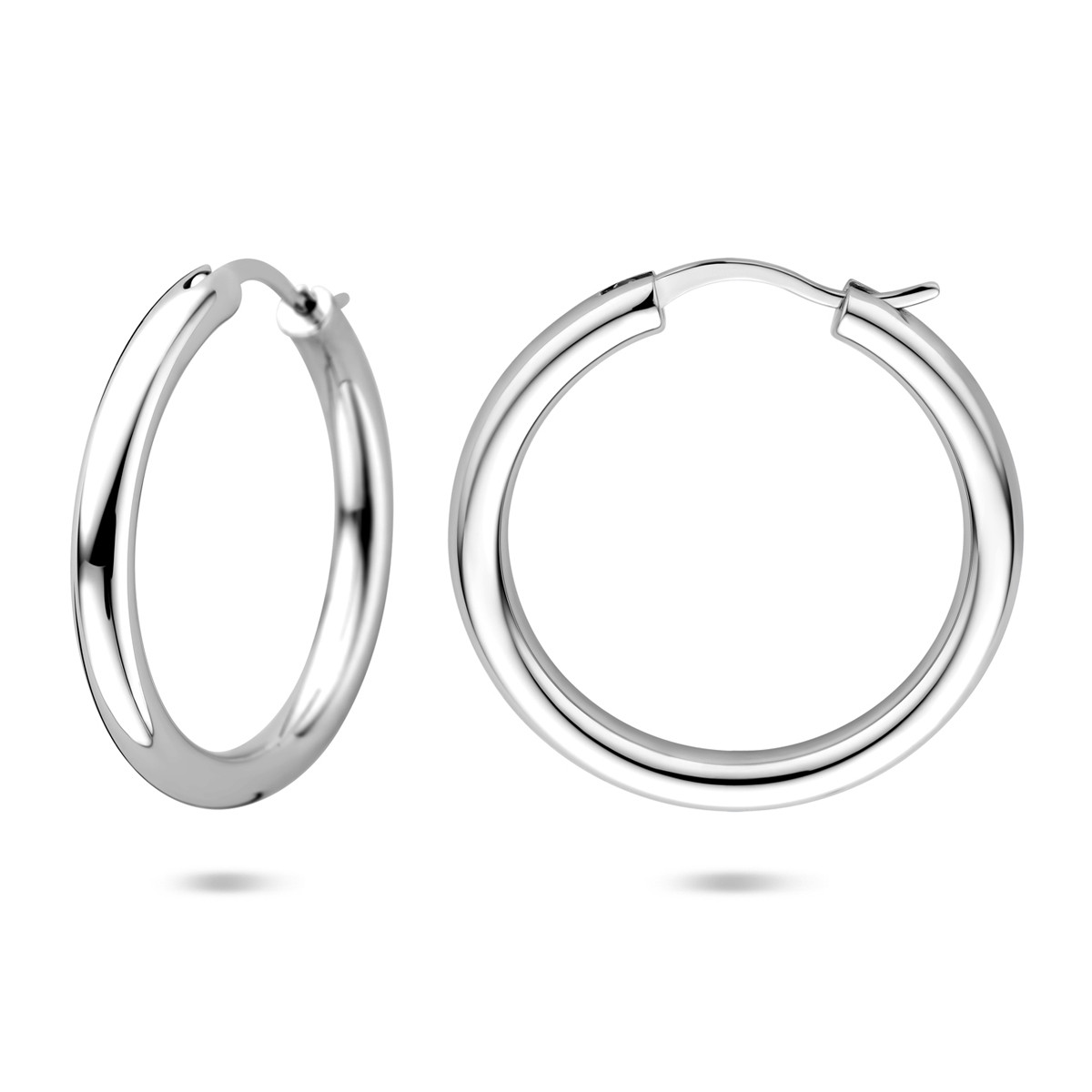 925 zilveren oorringen glanzend 3 mm breed - Diameter 27 mm