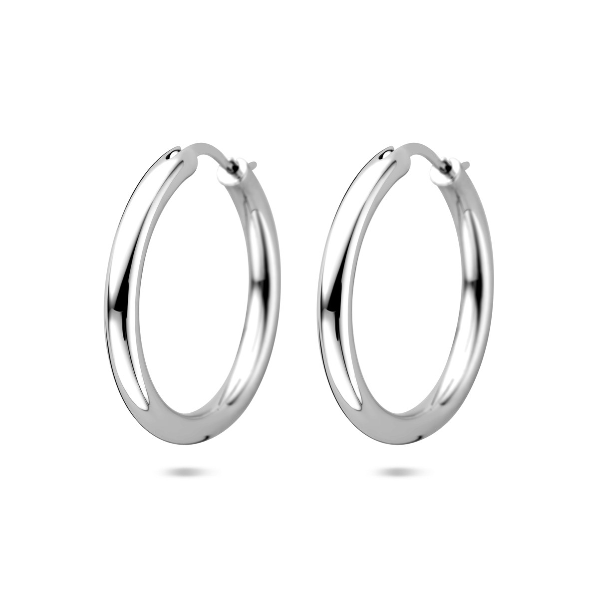 925 zilveren oorringen glanzend 3 mm breed - Diameter 27 mm