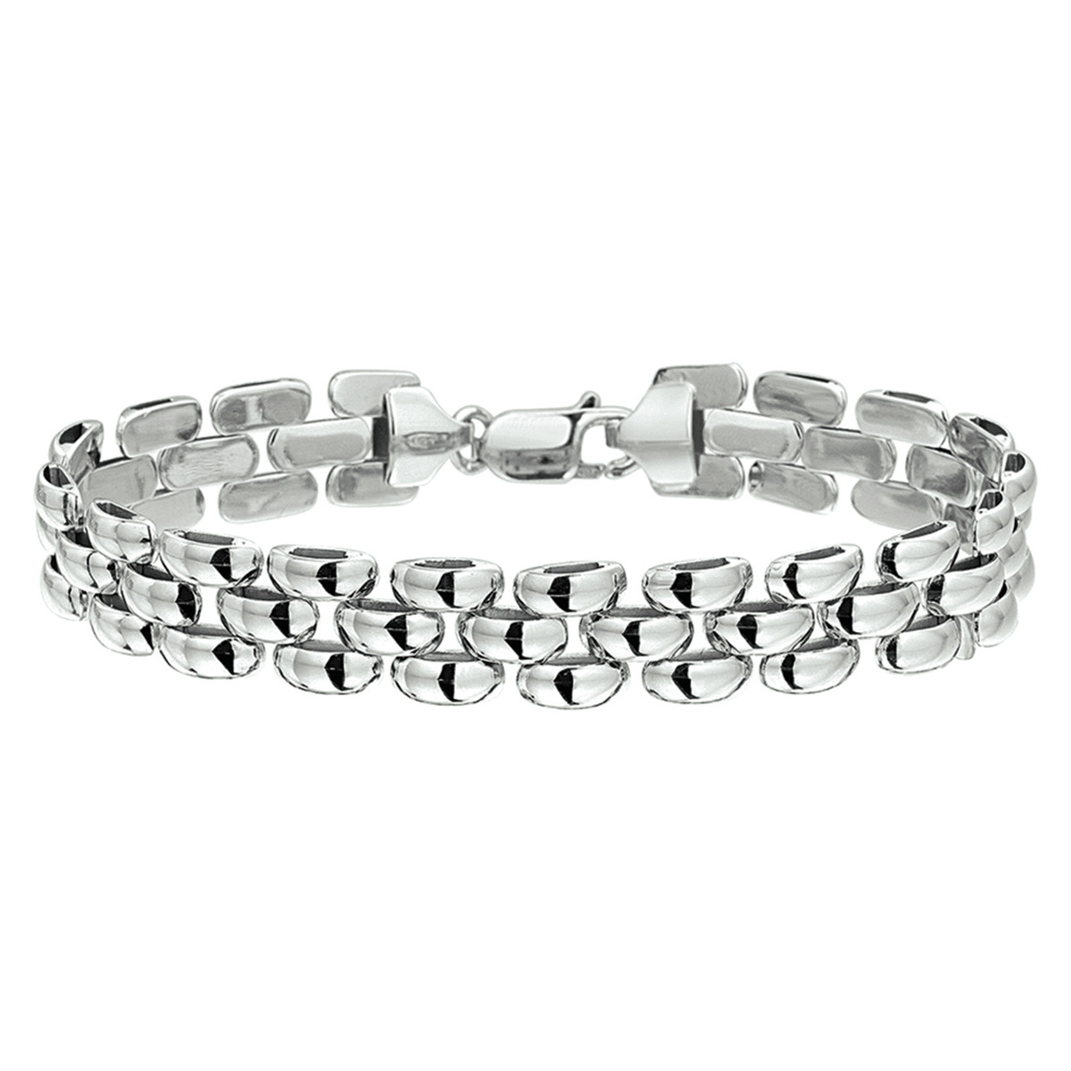 925 zilveren panter schakelarmband glanzend 10 mm breed - Lengte 19 cm