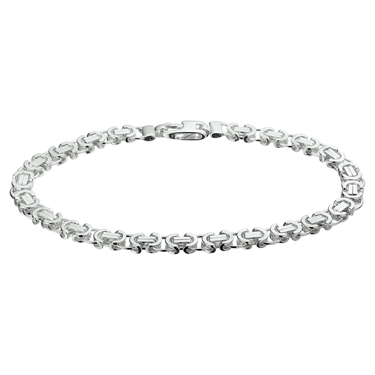 925 zilveren schakelarmband met koningsschakel 5.5 mm breed - Lengte 20 cm