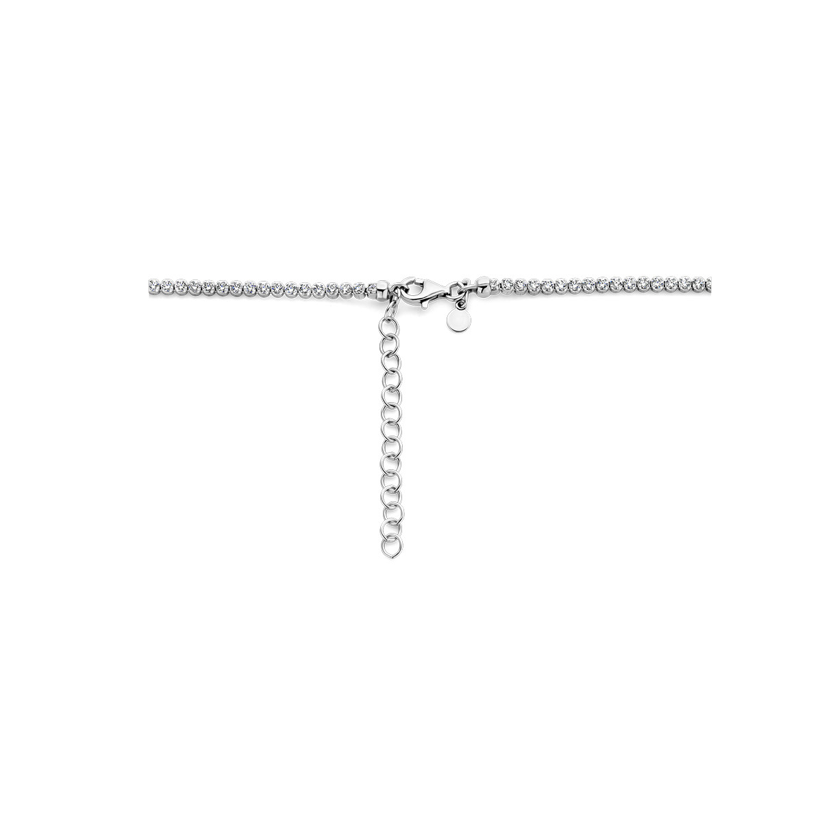 925 zilveren tennisketting met transparante zirkonia 2.5 mm breed - Lengte 37-42 cm