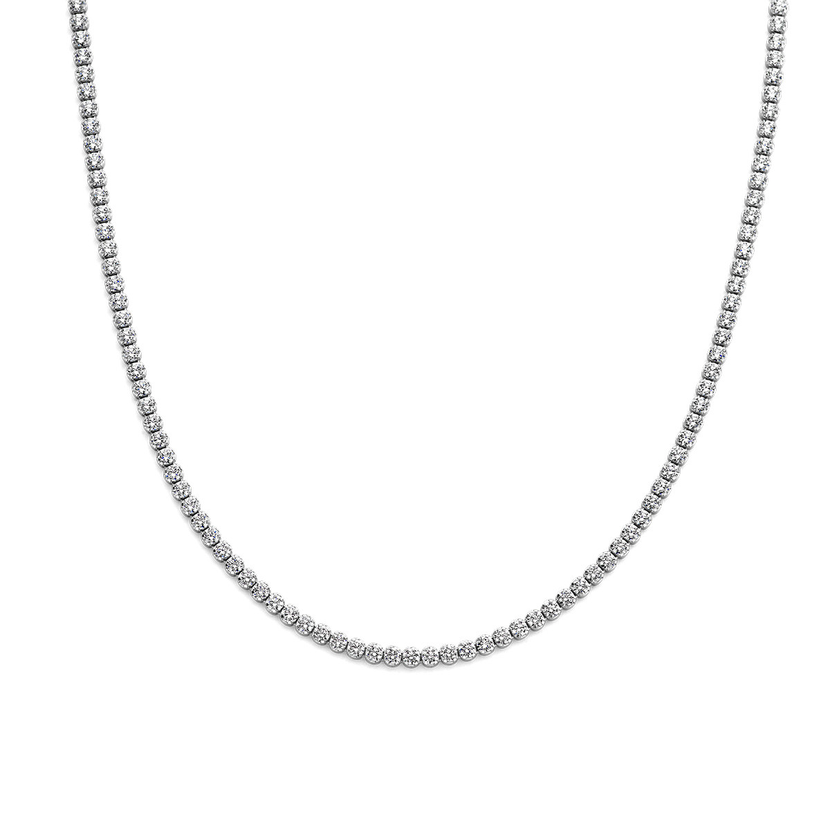 925 zilveren tennisketting met transparante zirkonia 2.5 mm breed - Lengte 37-42 cm