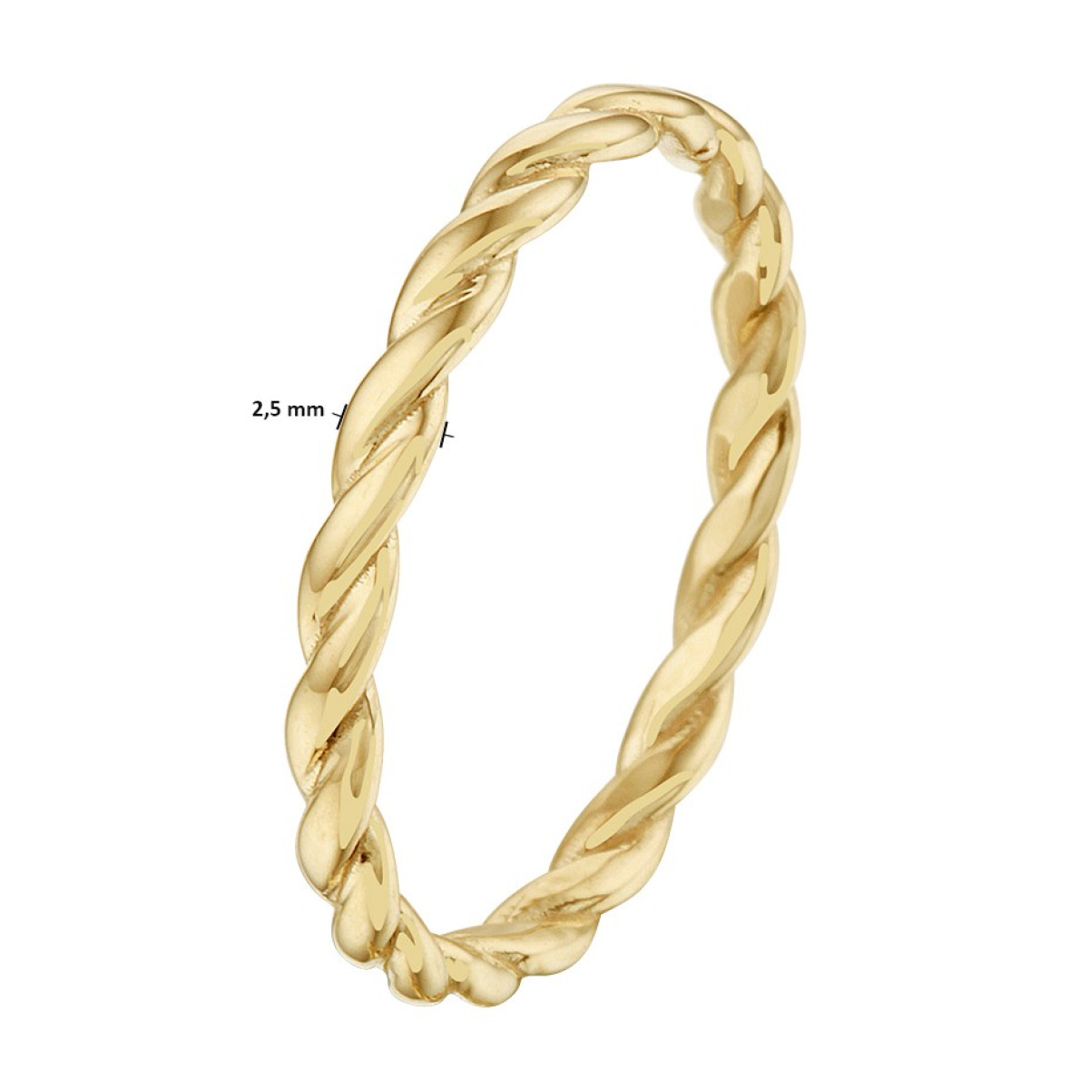 Aanschuifring goud gedraaid 2.5 mm