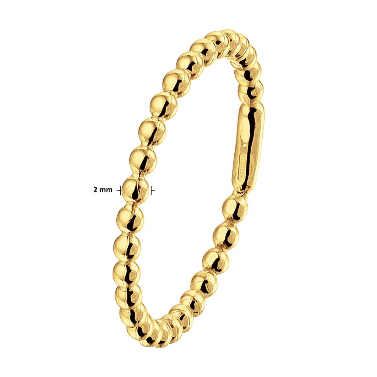 Aanschuifring goud met breedte 2 mm