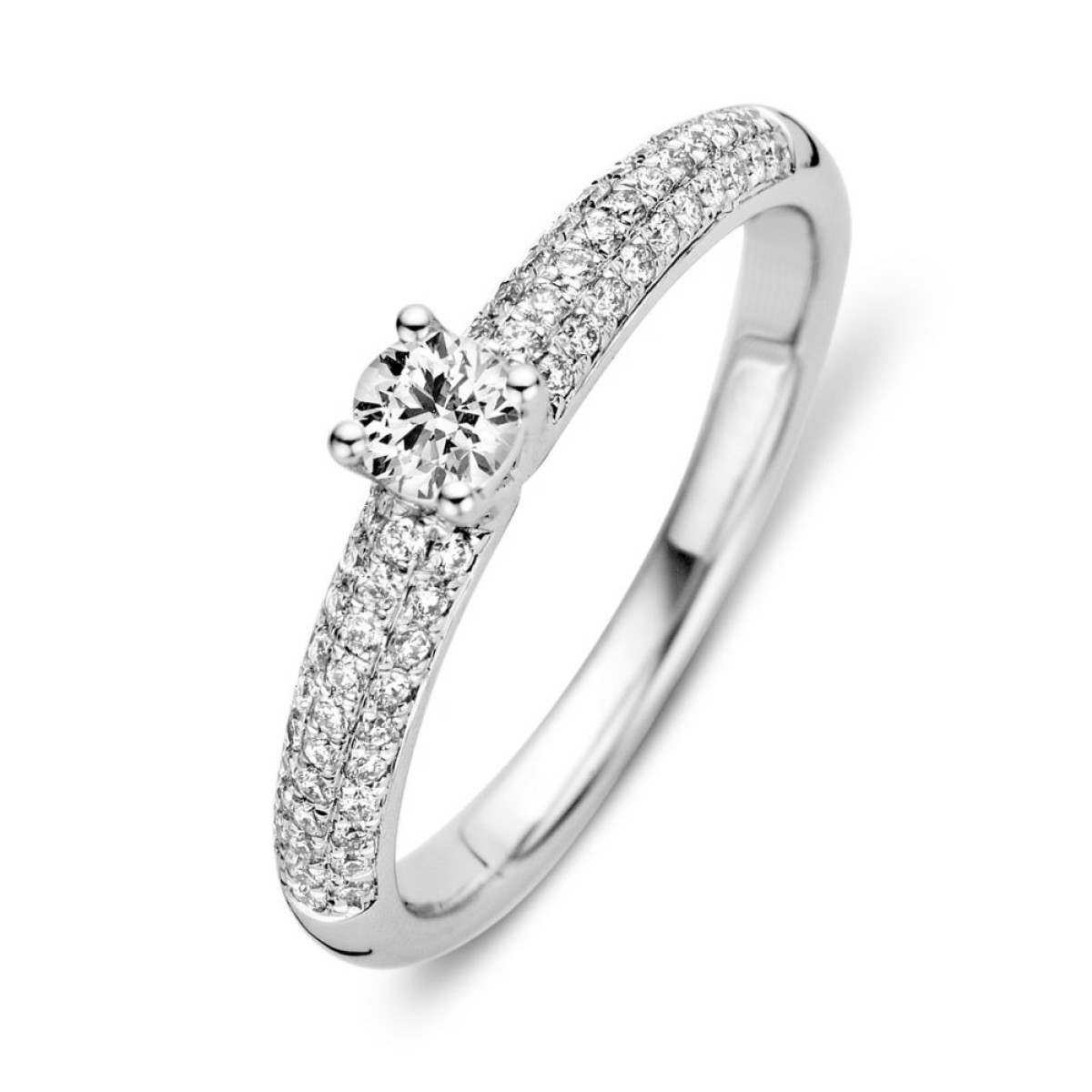 Aanschuifring van witgoud met diamant 0.47 crt.