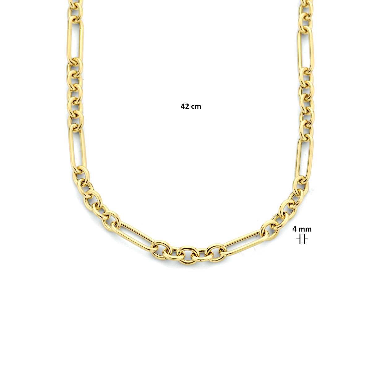 Anker ketting goud 4 mm- lengte 42 cm