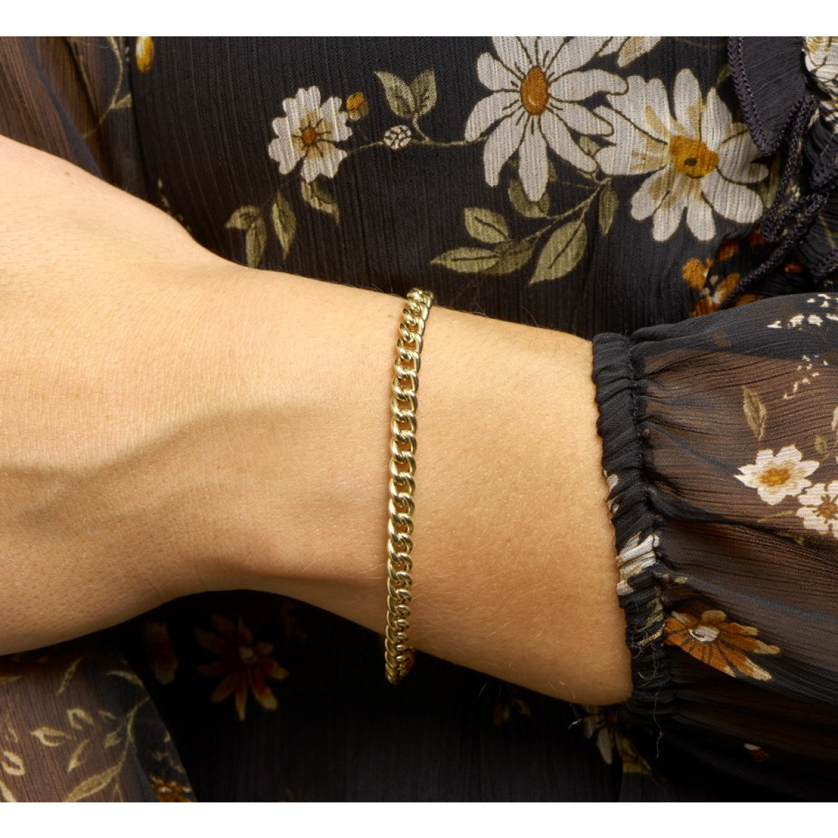 Armband goud gourmetschakel 5 mm