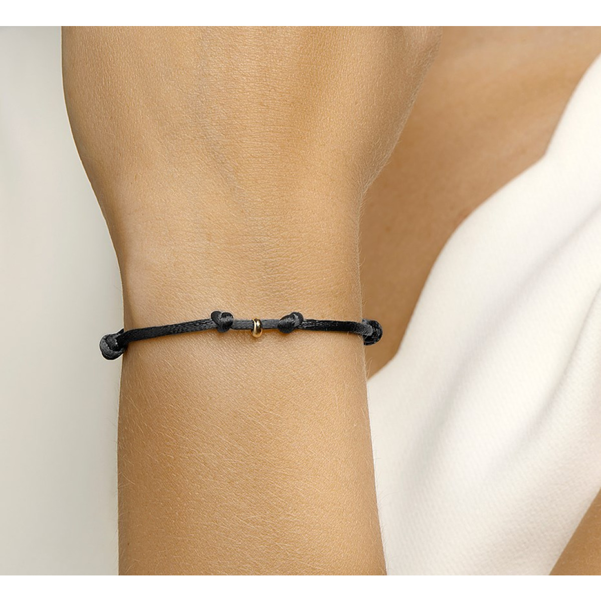 Armband satijn gouden ringetje 13-26 cm