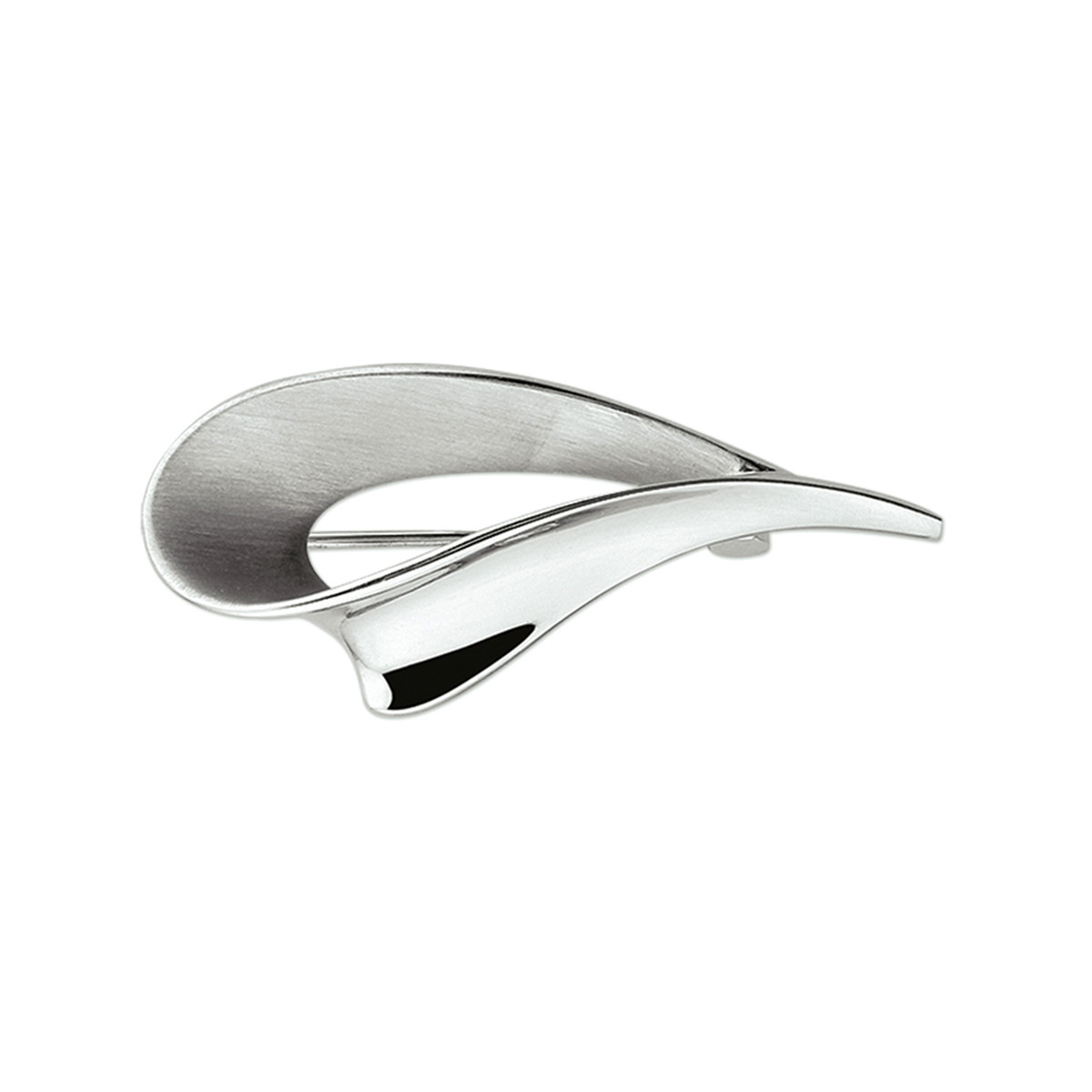 Asymmetrische broche zilver - 20 x 45 mm