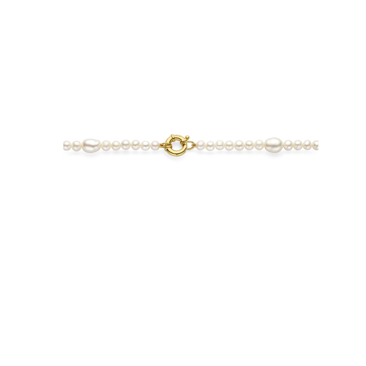 Barokke parelketting met groot gold plated springslot - Lengte 45 cm
