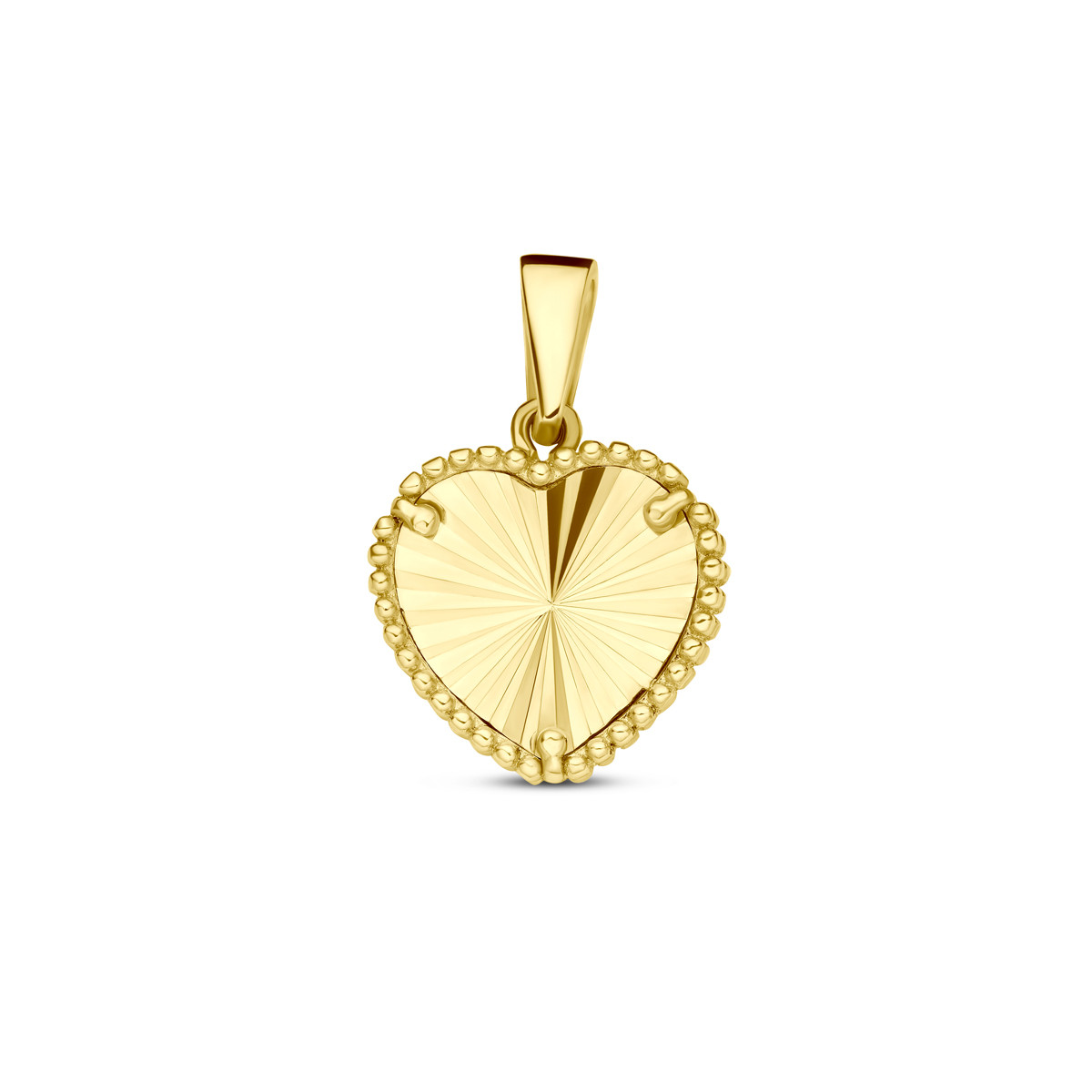 Bewerkte hartjes hanger met bolletjes - 10.5 mm x 16 mm