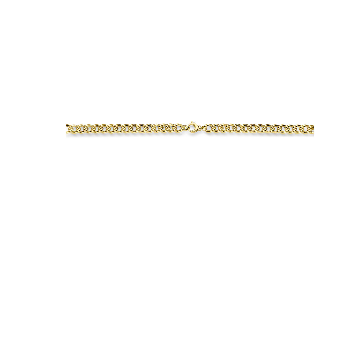 Bicolor 14-karaat gourmetketting met diamanten 0.31 crt glanzend - Lengte 43 cm