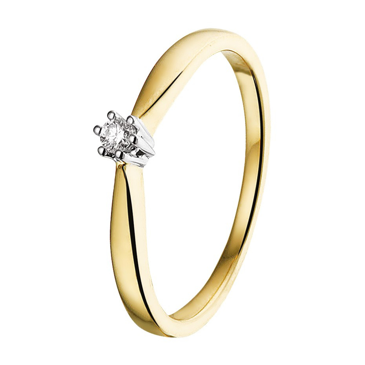 Bicolor diamanten ring 0.05 crt