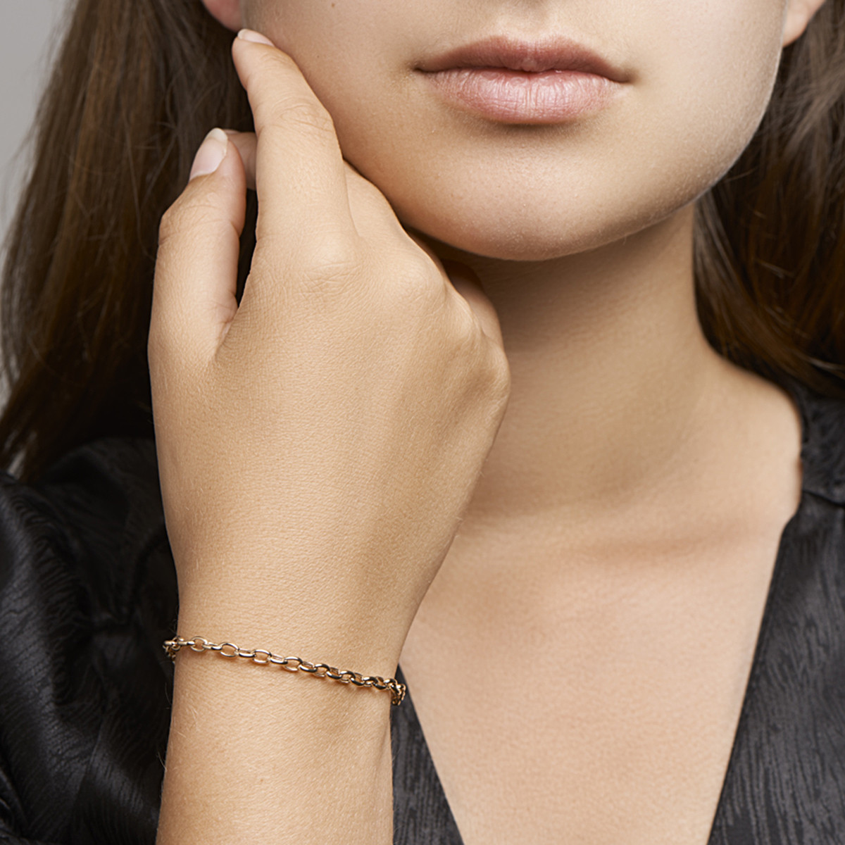 Casual ankerschakel armband rosegoud - Lengte 18.5 cm