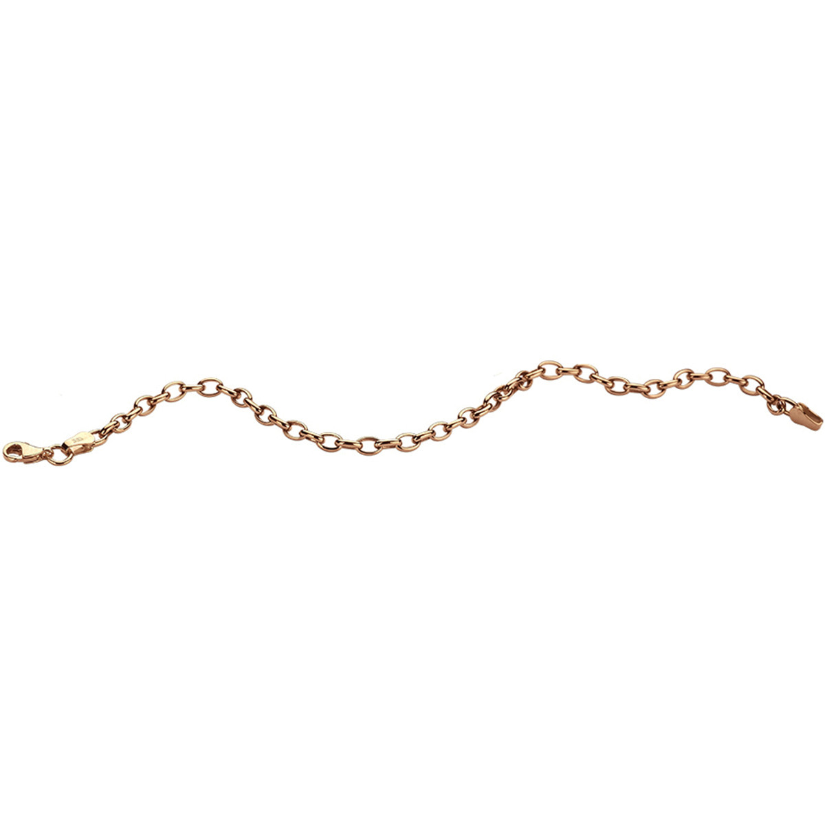 Casual ankerschakel armband rosegoud - Lengte 18.5 cm