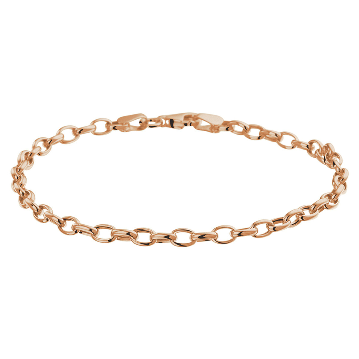 Casual ankerschakel armband rosegoud - Lengte 18.5 cm