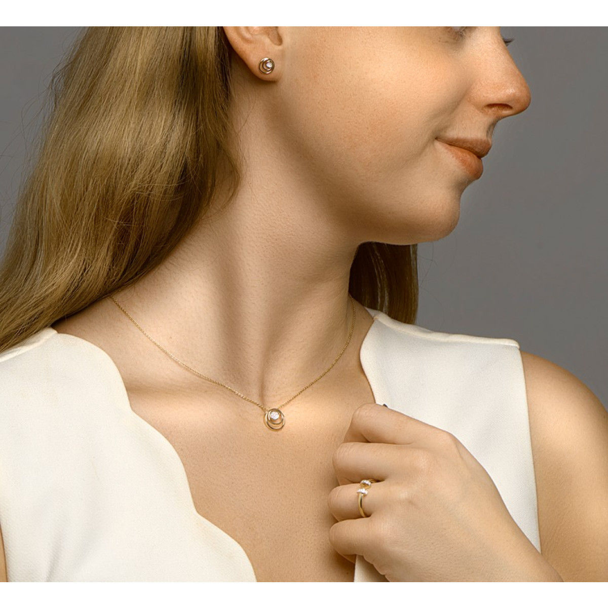 Chique edelsteen hanger met diamant