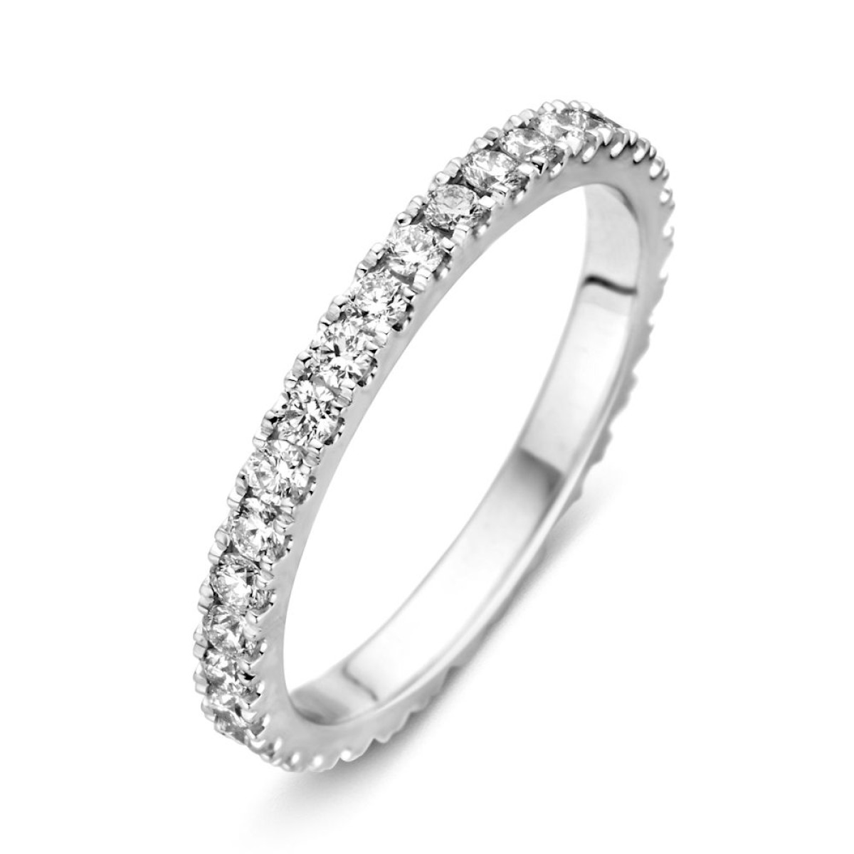 Chique memoire ring met diamant in kasteelzetting 0.76 crt.